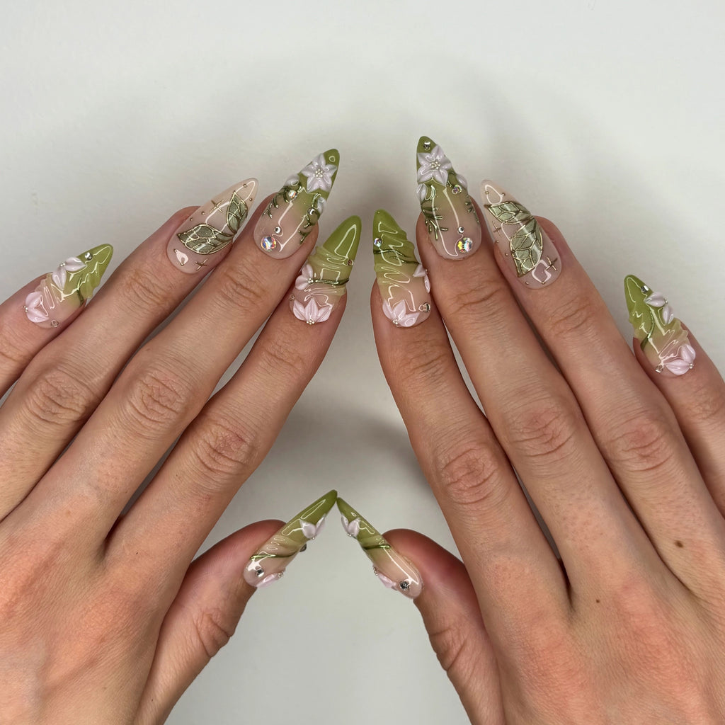 Fairy Garden — press-on nails faits main Mimi