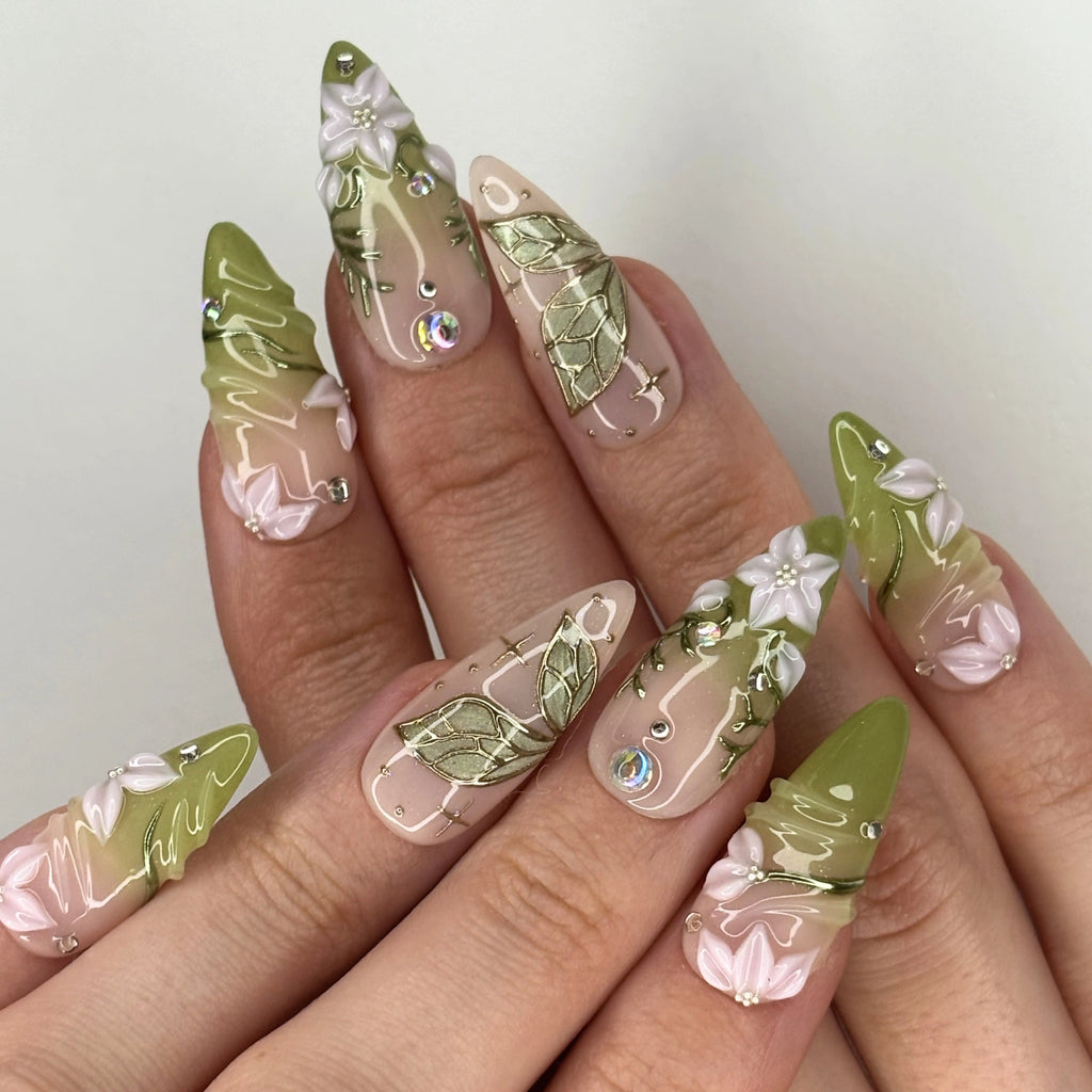 Fairy Garden — press-on nails faits main Mimi