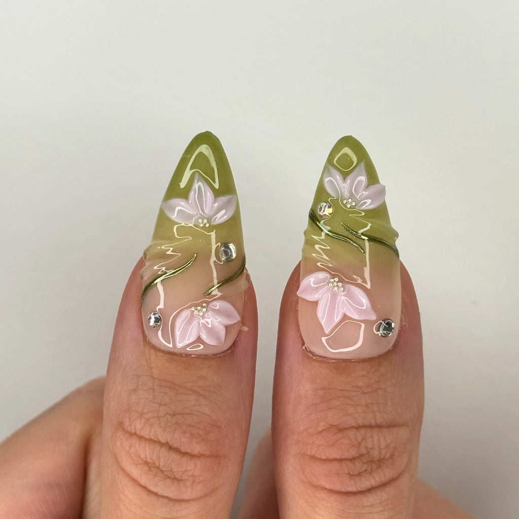Fairy Garden — press-on nails faits main Mimi
