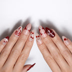 Cherry Christmas — press-on nails faits main Mimi