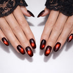 Red Cat Eye — press-on nails faits main Mimi