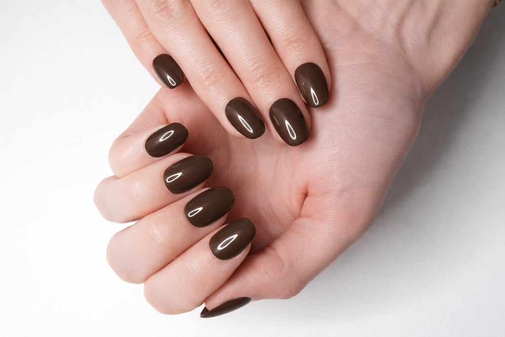 Mocha — press-on nails faits main Mimi
