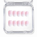 Set de 10 faux ongles press-on baby boomer ombré rose et blanc dans leur boîtier — faits main en gel — Mimi Press-On